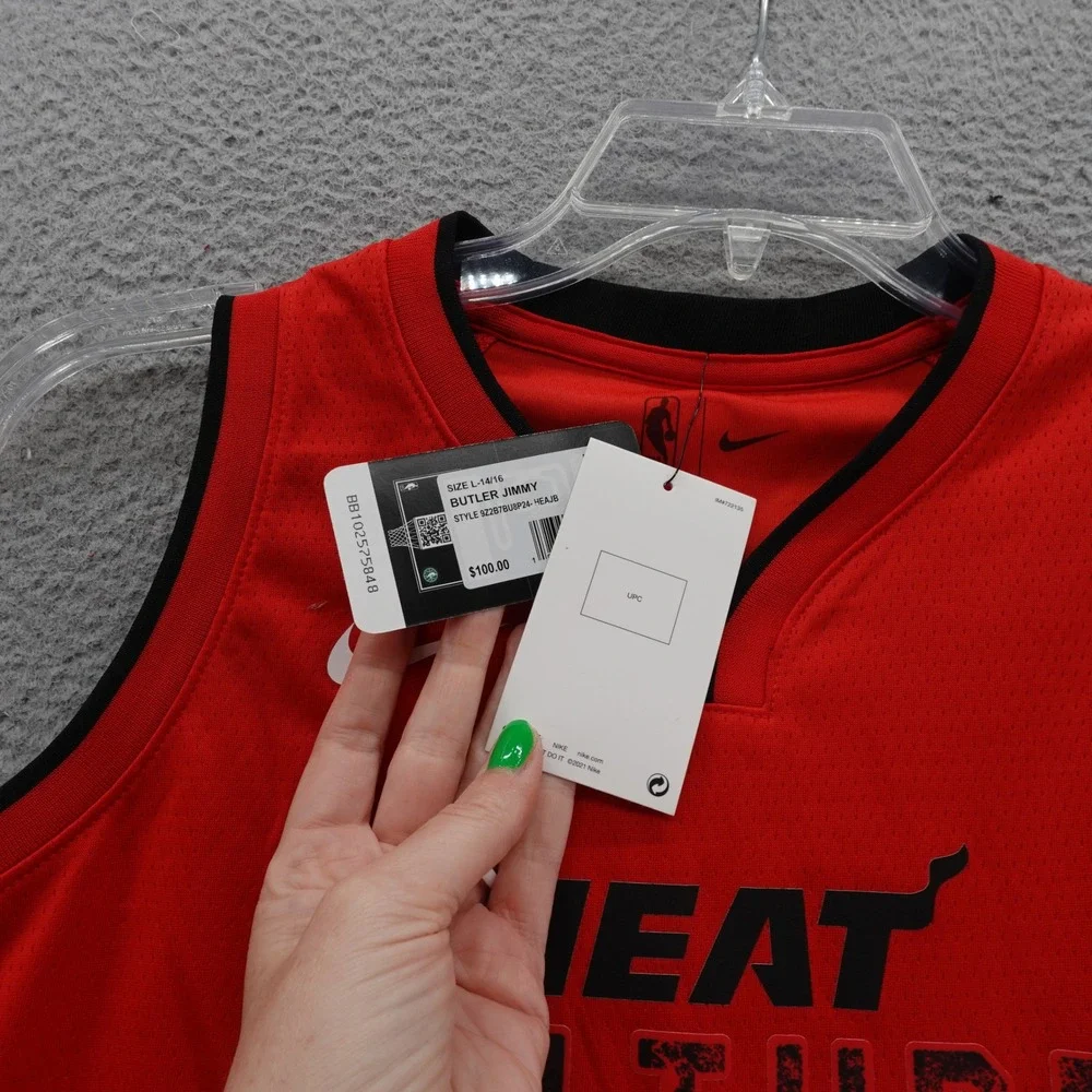 Nike Jimmy Butler Jersey‎ Large Red Basketball Youth Miami Heat City Edition 22